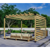 Kit de Bases y Soportes Para Pergola 4"x4" Autoconstrución