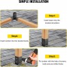 Kit de Bases y Soportes Para Pergola 4"x4" Autoconstrución