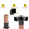Kit de Bases y Soportes Para Pergola 4"x4" Autoconstrución