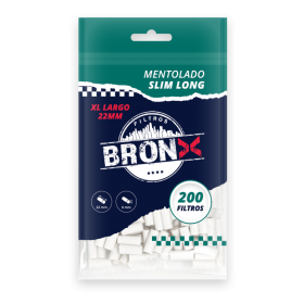 Filtros Bronx Slim Long Mentolados 22mm x 6mm 200 Unidades