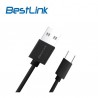 Cable USB Tipo C Carga Rápida de 2,4amp Negro 1m