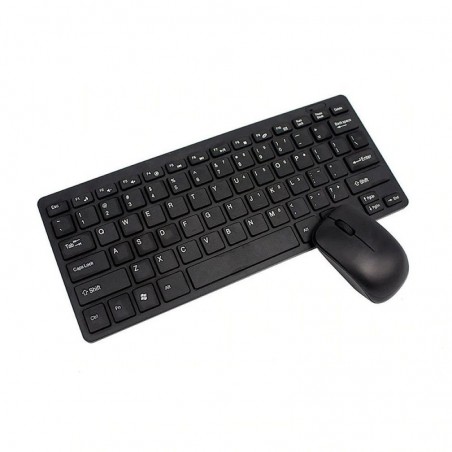 Combo Mini Teclado y Mouse Inalámbrico 2.4G Negro