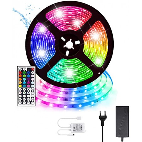 Cinta De 300 Led 5050RGB Multiuso, Control Remoto 5mts Multicolor