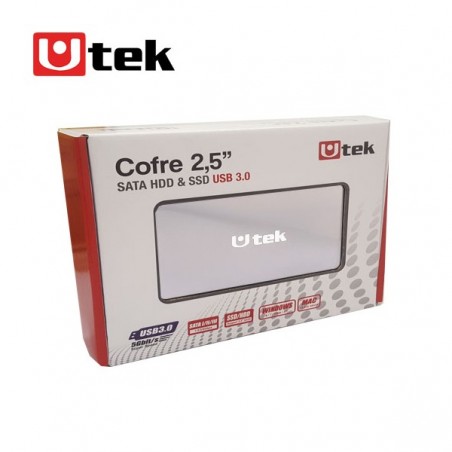 Cofre disco duro SATA 2,5 conexión USB 3.0 Plata