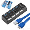 Mini HUB 4 Puertos USB 3.0 Con Interruptor