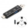 Lector Memorias 5 en 1 USB TF Micro USB Tipo C