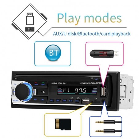 Radio de Auto Bluetooth JSD-530 BT MicroSD Aux