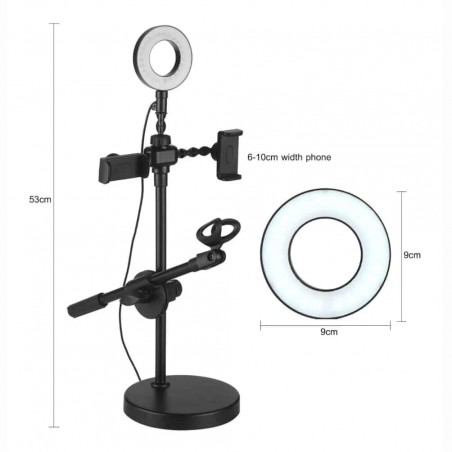 Aro de Luz 6” Para Escritorio C/Porta Microfono