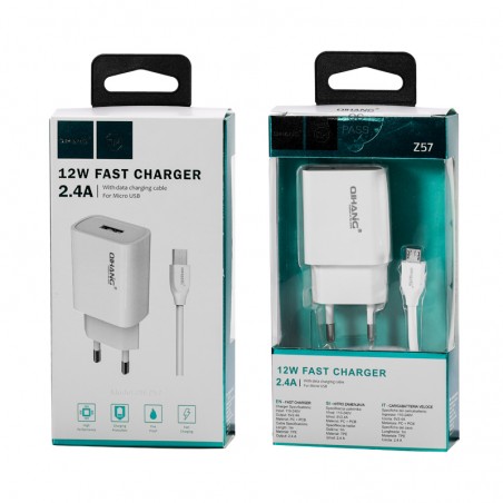 Cargador Celular Micro USB 2,4A 12W Qihang Z57 Carga Rapida