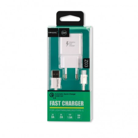 Cargador Celular Micro USB Qihang Z03 Quick Charge 3.0