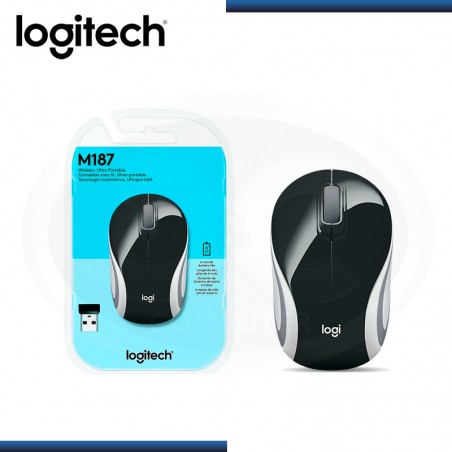 Mini Mouse Logitech M187 Óptico, Inalámbrico