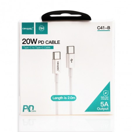 Cable USB Tipo C a Tipo C 5A 2m QIHANG C41-B Carga Rapida