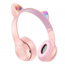 Audífonos Bluetooth P47M Cat Ear Rosado