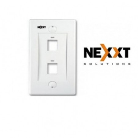 Faceplate Placa Pared Nexxt Conector Rj45 2 Puerto