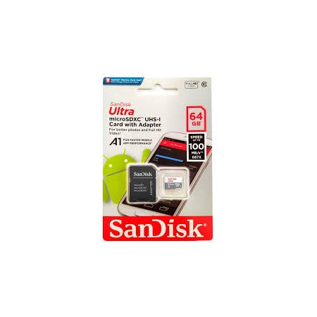 Tarjeta microSD SanDisk Ultra 64GB Clase 10