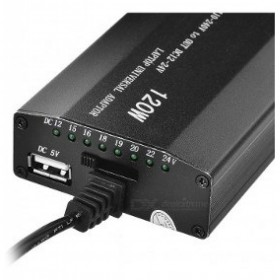 Cargador Universal Notebook Metalico 120W 220V 12-24V USB 5V