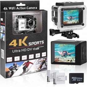 Camara Deportiva 4k Ultra Hd Wifi con HDMI Sumergible 30m