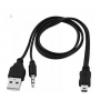 Cable Triple Mini Usb 5Pin Y Plus Auxiliar Parlante Jack 3.5mm