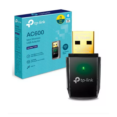 Tarjeta de Red USB WiFi TP-Link AC600 ARCHER T2U Doble Banda