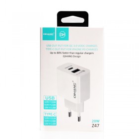 Cargador Celular Tipo C + USB 20W Qihang Z47 Carga Rapida