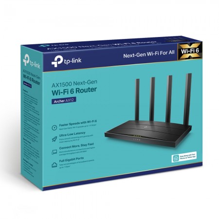 Router Inalambrico TP-Link Doble Banda AX12(US) AX1500 Gigabit Wi-Fi 6