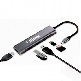 Adaptador Multipuerto USB C Ulink 5 en 1 mod. UL-ADC530RD