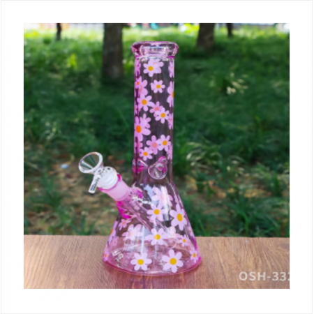 Bong Pyrex Flower Pink Diseños 31cm. Aprox. Cod. 67273