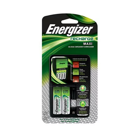 Cargador de Pilas Energizer Maxi AA y AAA + Dos Pilas AA