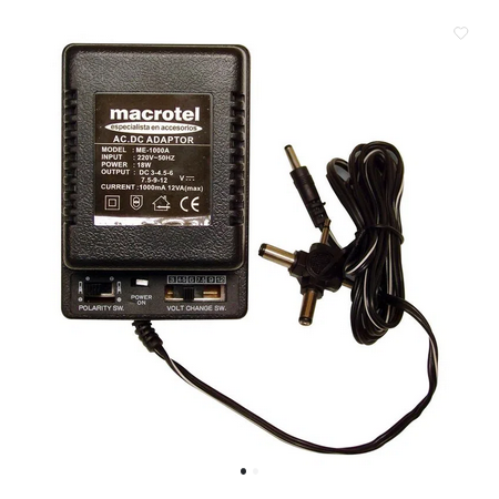 Adaptador De Corriente Macrotel 1000mAh ME-1000A