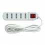 Alargador de Corriente 5m 5pos. C/Switch Blanco ME-071W5