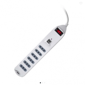 Alargador de Corriente 1.5m 6pos. 2USB C/Switch Blanco ME-3706