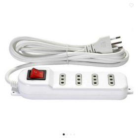 Alargador de Corriente 3m 4pos. C/Switch Blanco ME-069W