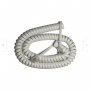 Cable Auricular Telefonico Espiral 3m Blanco MT-1270