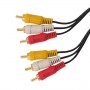 Cable de Audio Video 3RCA a 3RCA M/M de 1.8mts