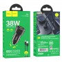 Cargador Auto Hoco Z52 Spacious PD38W Cable Tipo C Negro