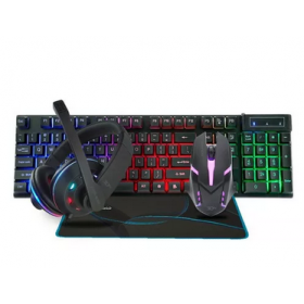 Kit Gamer 4 en 1 3DFX Ogmios Teclado Mouse Pad Audifonos