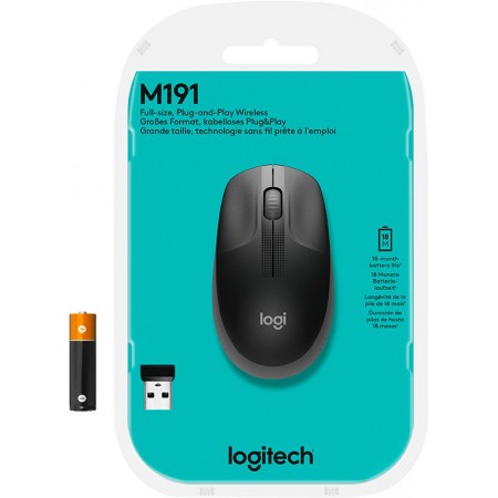 Mouse Inalámbrico Logitech M190 Negro